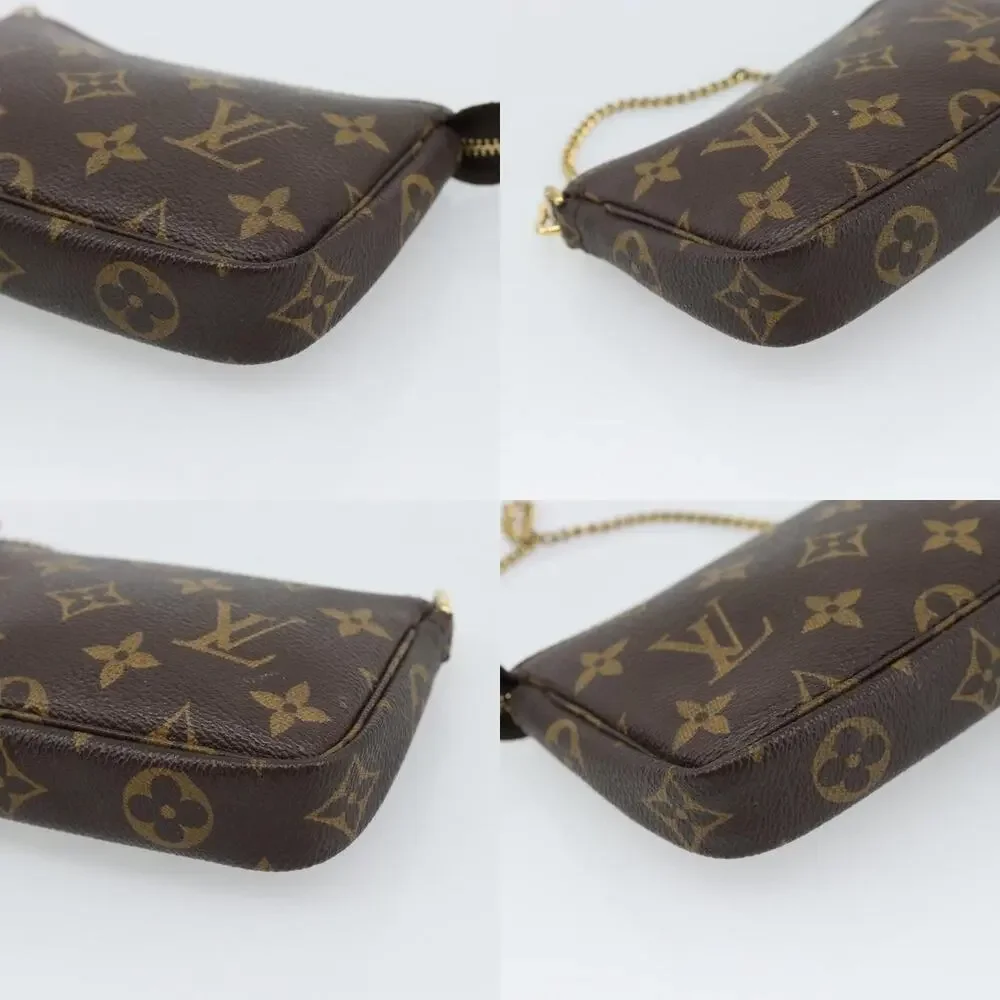 Louis Vuitton Monogram Mini Pochette Accessoires Pouch Brown